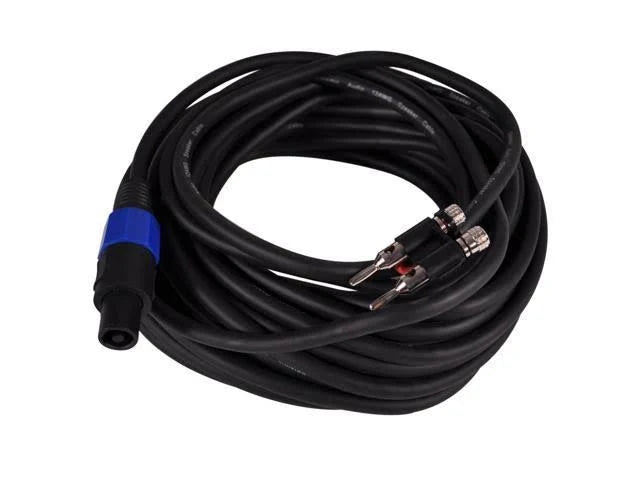 4 Pack 50 Foot Banana to Speakon Speaker Cables 12 Gauge 2 Conductor Black W129907