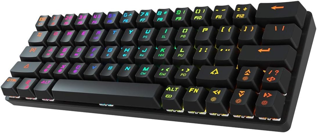60% Wired Wireless RGB Bluetooth Mechanical Keyboard, Red Switches, Pack of 2 B52798