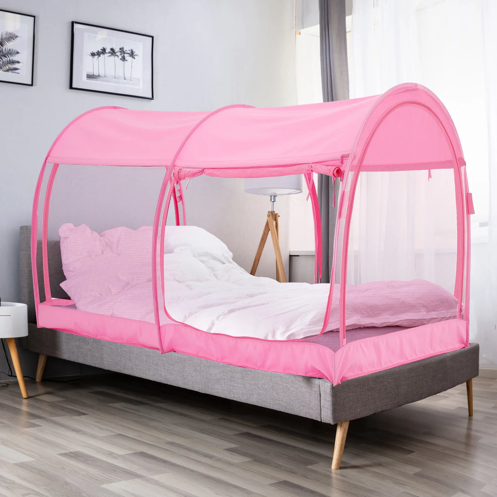 Twin Size Pink Bed Tent Mosquito Net Privacy Space G505190