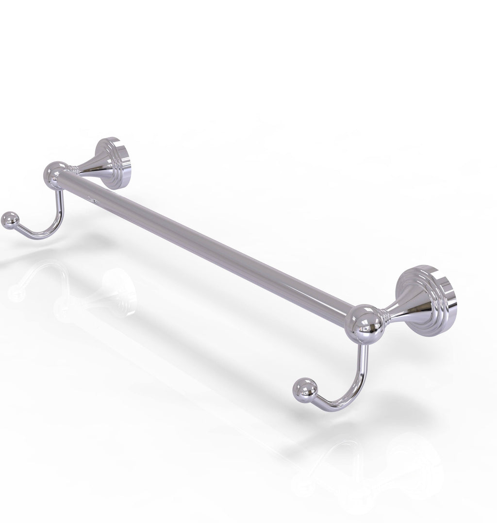 Polished Chrome 30x22 Towel Bar with Integrated Hooks B139
