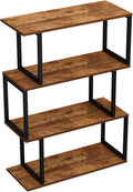 3-Tier Metal Bookshelf with Vintage Oak Finish X3852