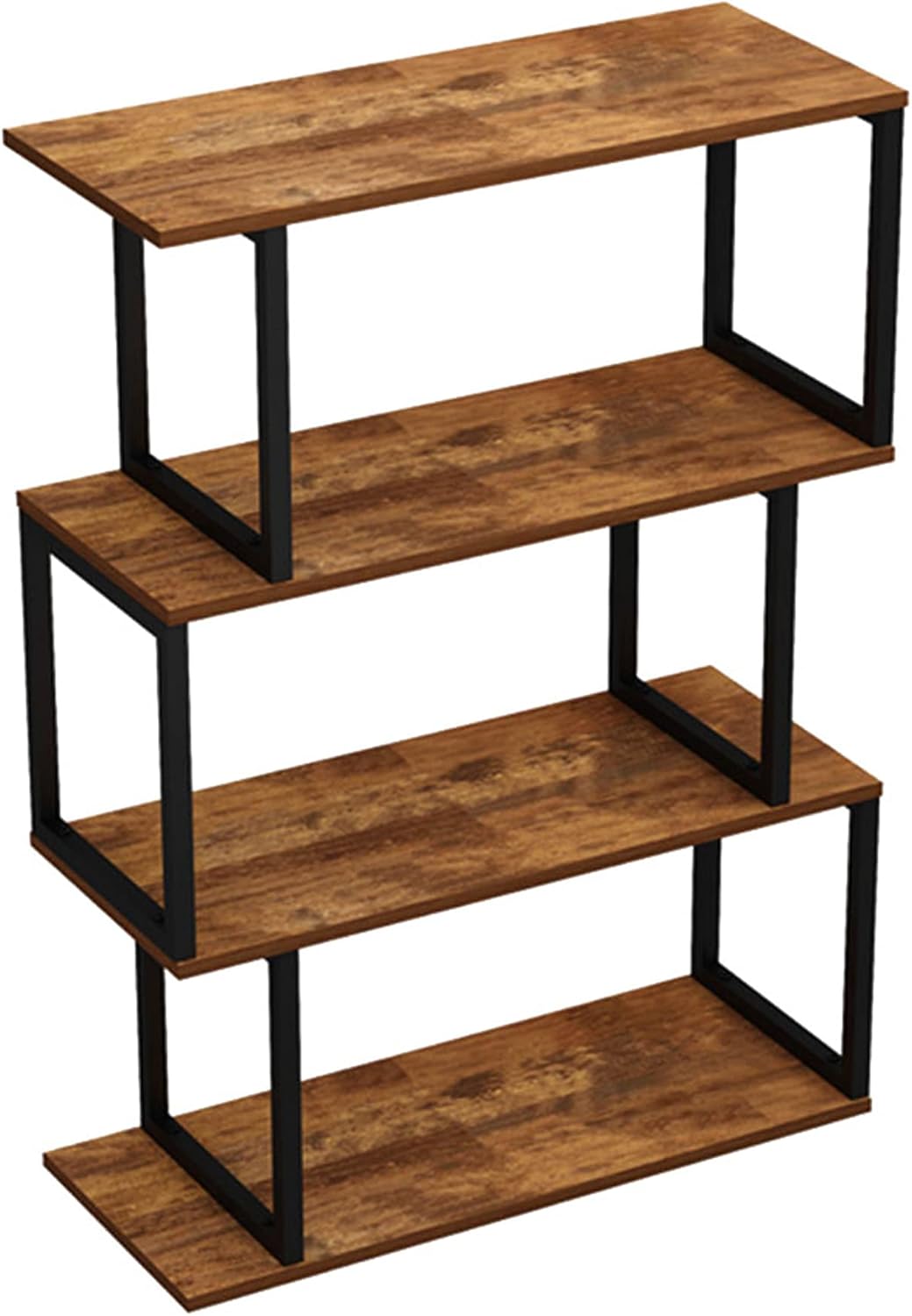 3-Tier Metal Bookshelf with Vintage Oak Finish X3852