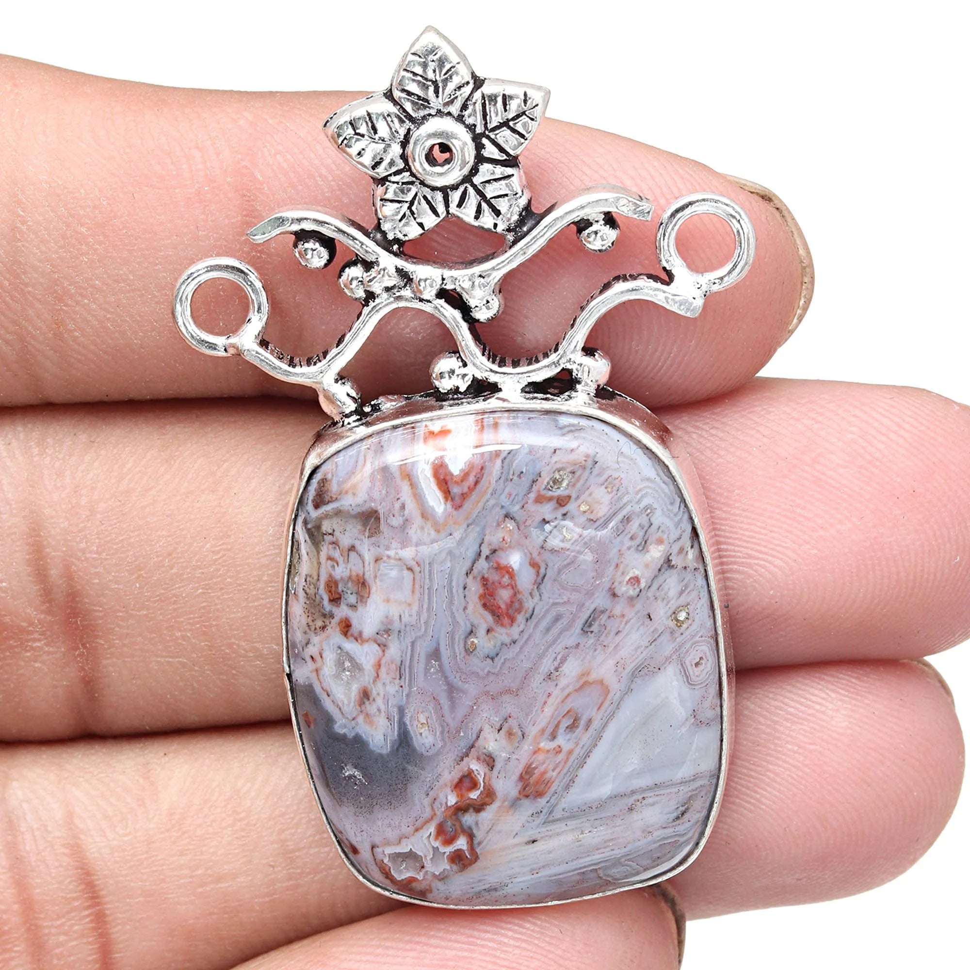 Ocean Jasper 925 Silver Necklace 20 in Z565