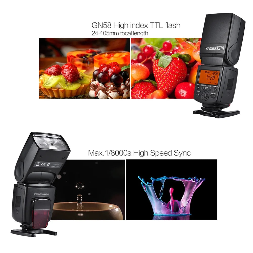 Wireless TTL Master Slave Flash Speedlite GN58 for DSLR Q59923