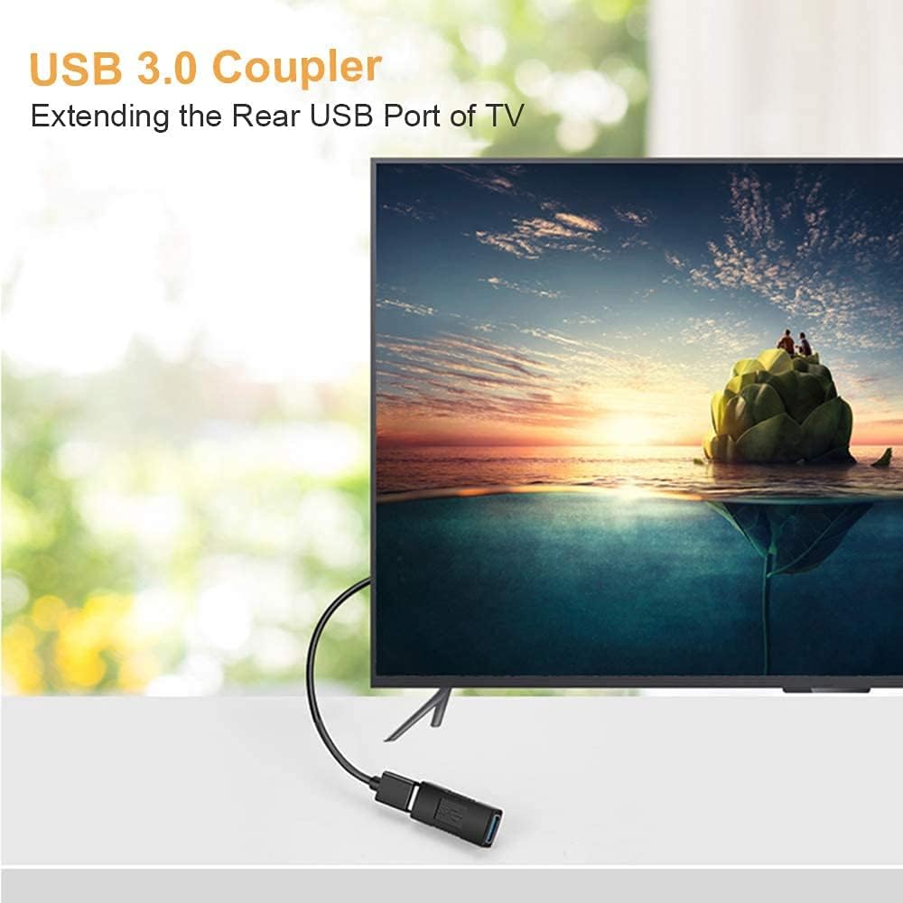 USB 3.0 Type A Female to Female Adapter, 2 Pack, Black F181