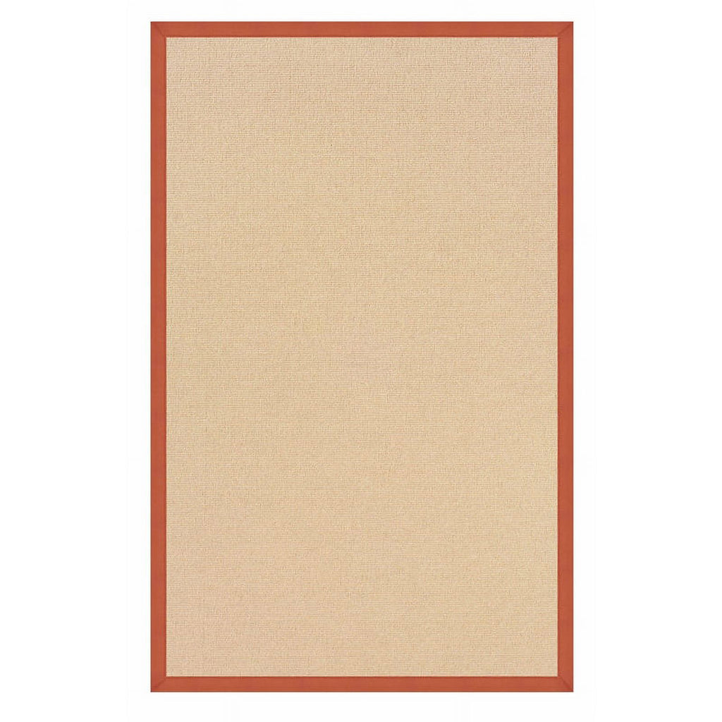 Machine Tufted Wool 5'x8' Rug in Natural and Burnt Orange J342502