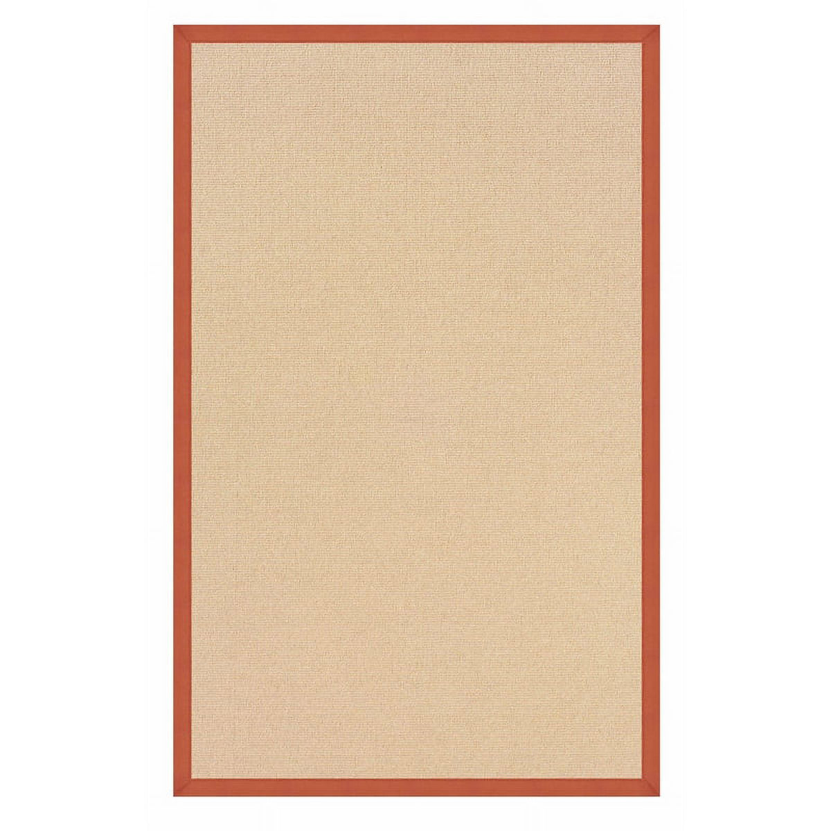 Machine Tufted Wool 5'x8' Rug in Natural and Burnt Orange J342502