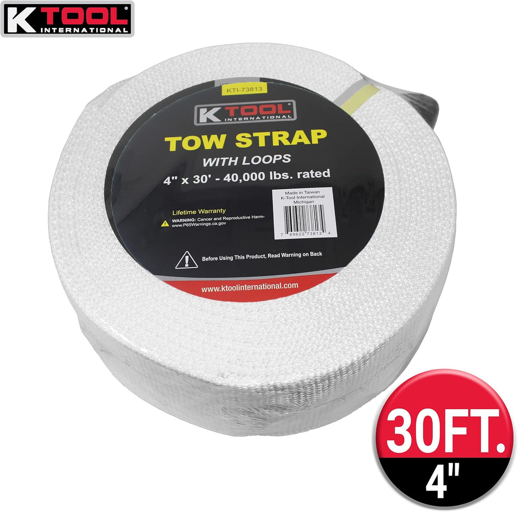 4 x 30 FT. Tow Strap with Looped Ends, 40,000 lb. Capacity, Pack of 2 P6536