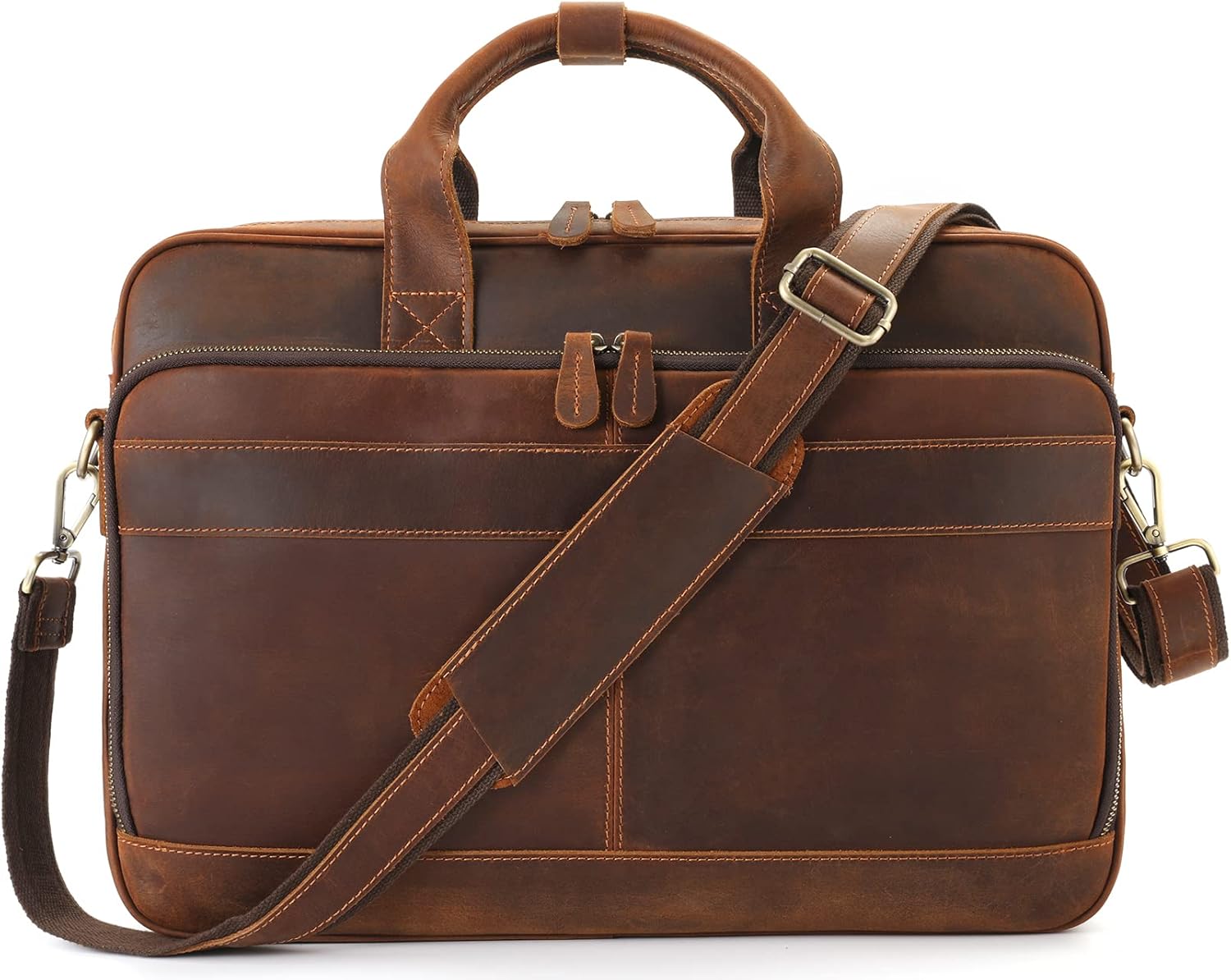 Leather Briefcase Laptop Messenger Bag Z8850
