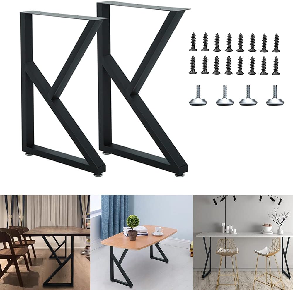 2 Pcs Cast Iron Square Tube Desk Legs 28” Height 20” Wide U992536