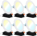6 Pack 6 Inch Ultra Thin LED Recessed Ceiling Lights, 3000K Warm White, Dimmable 14W C13310