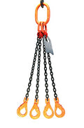 3/8" x 10' Quad Leg Chain Sling with Grade 80 Hooks C277530