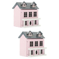 2 Pack Doll House Mini Furniture Pink Villa Ornament Tiny Decor Miniatures Hut Figurine Model I308263