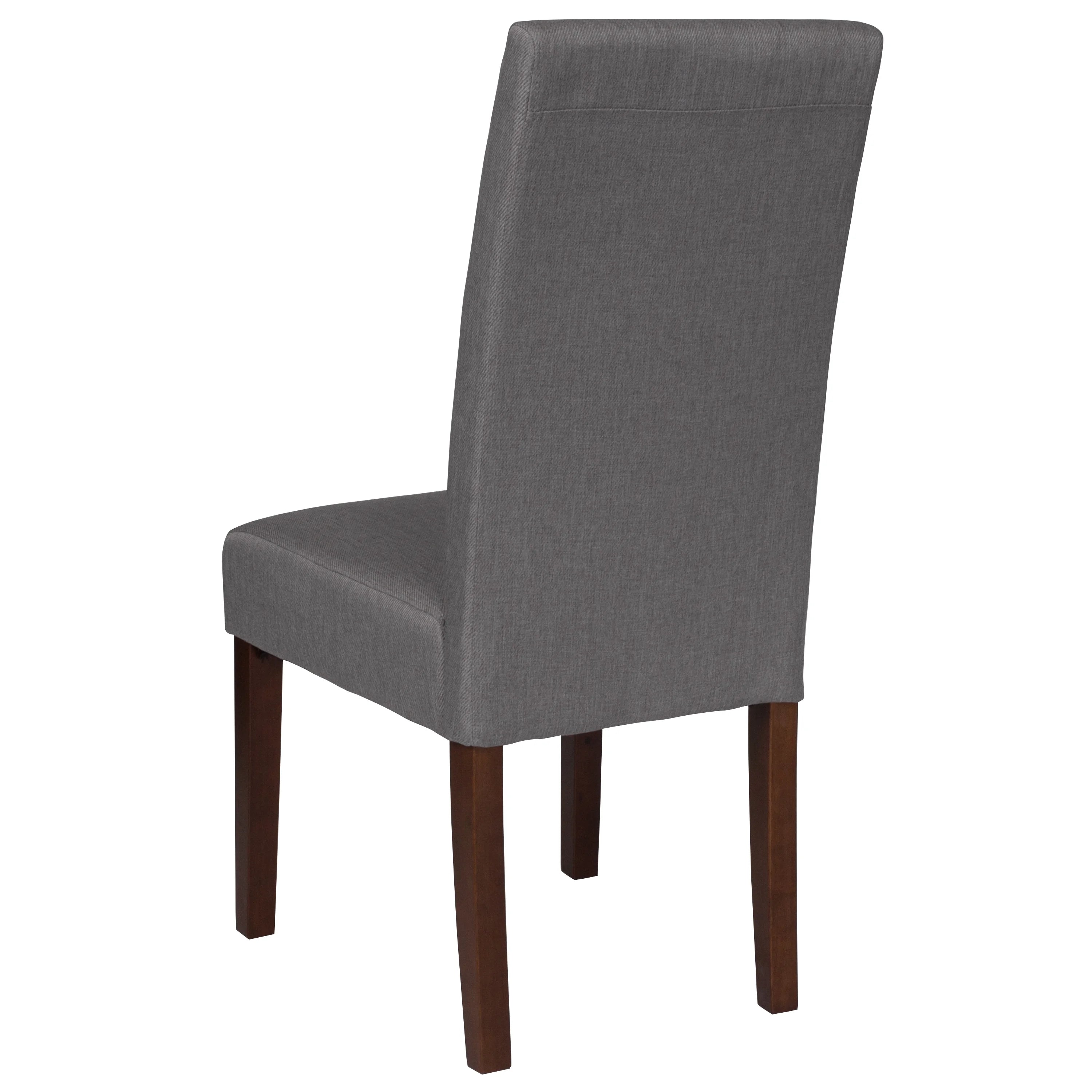 Light Gray Fabric Parsons Chair with Mahogany Legs R7760