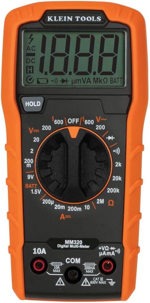 Digital Multimeter Electrical Test Kit with Non-Contact Voltage Tester, Receptacle Tester, Test Leads, Pack of 2 H44798