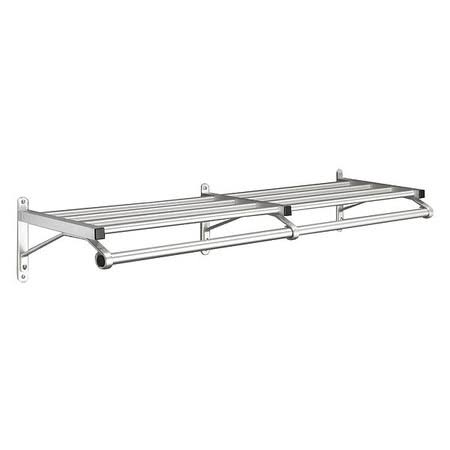 Satin Aluminum Coat Rack with 1 Shelf, 48 in W T309416