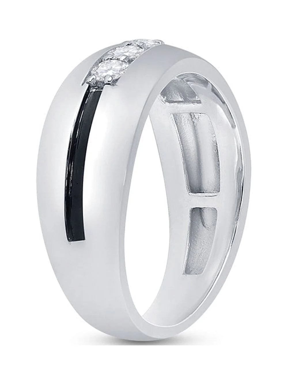 10kt White Gold Mens Diamond Wedding Band Ring 1/2 Cttw Size 8 P557175