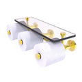 Polished Brass Wall Mount Toilet Paper Holder with Glass Shelf B36772