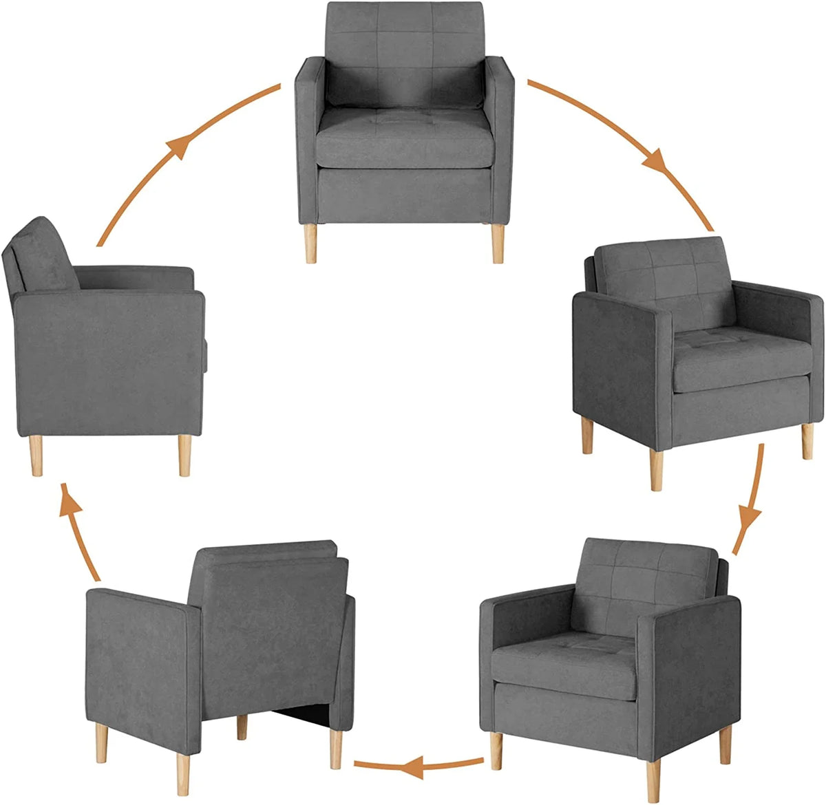 Grey Accent Arm Chair Y1370