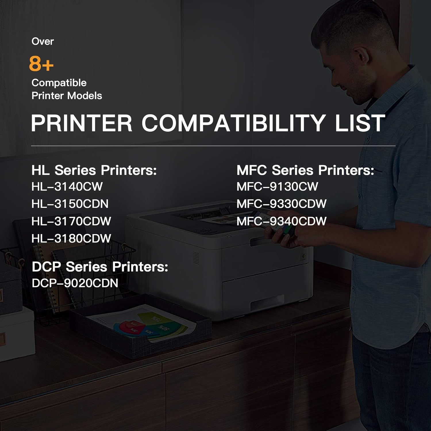 Compatible Toner Cartridge Replacement for Brother TN221 TN225, 5 Pack B2180