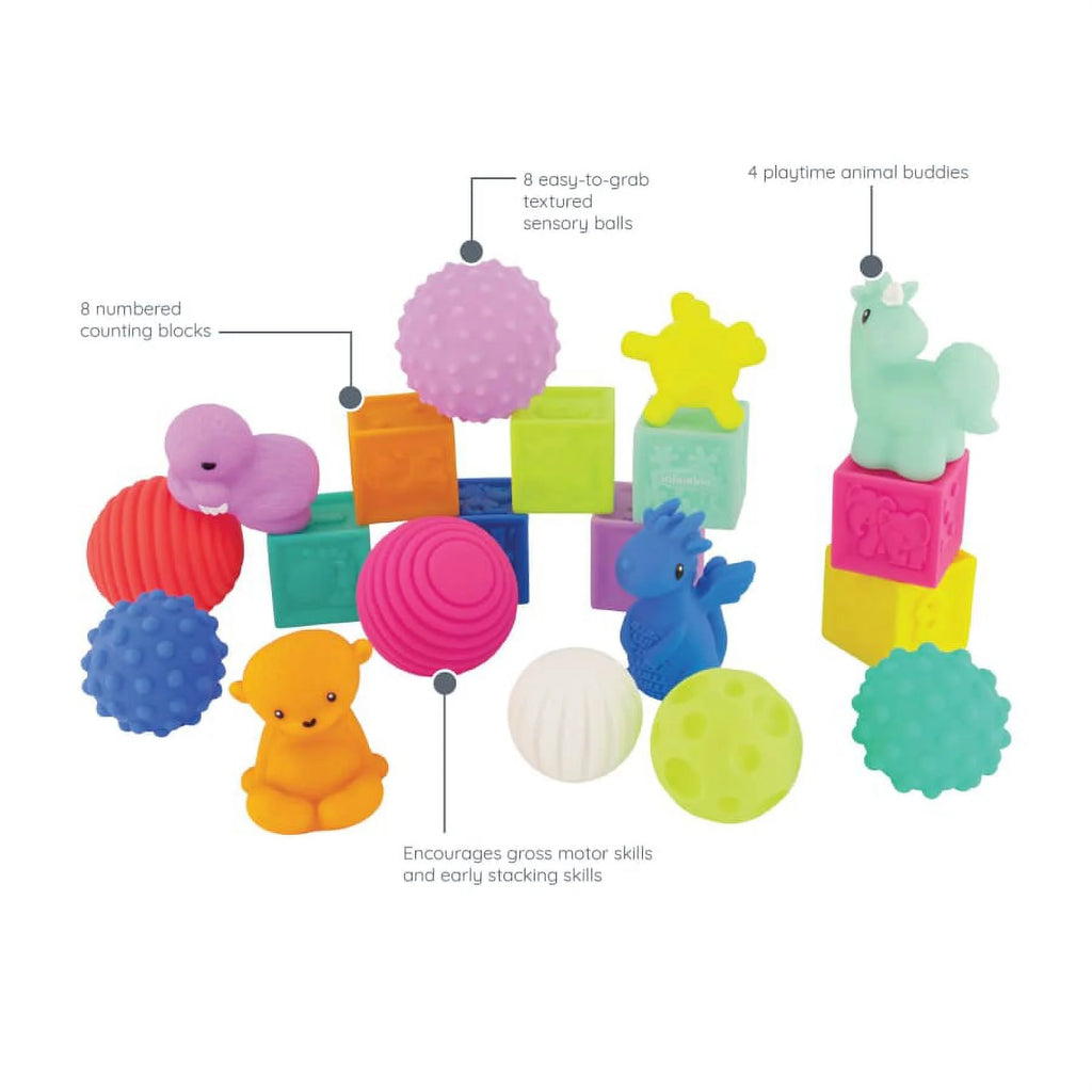 20 Pc Multicolor Sensory Balls Blocks Set B230251