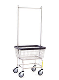 Chrome Metal Laundry Cart with Double Pole Rack D2167