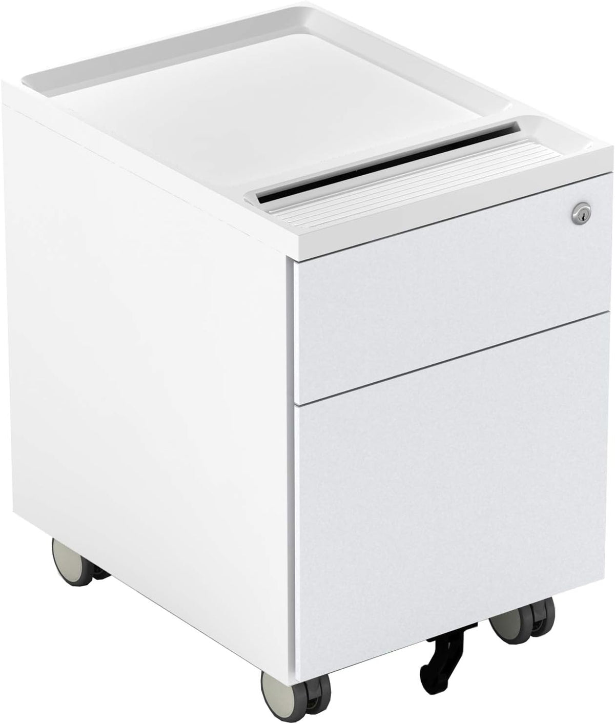 2 Drawer Metal Vertical File Cabinet with Lock and Casters I18869