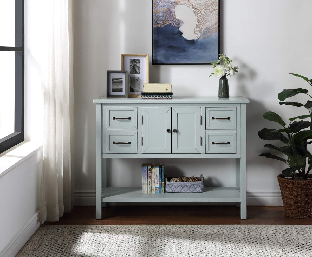 Solid Wood Console Table with 2 Drawers and 1 Cabinet Q483856