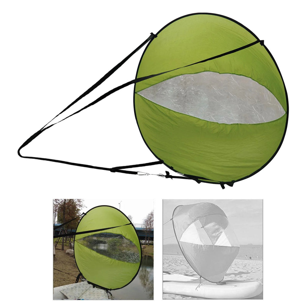 Green Wind Sail Kayak Wind Sail 108x108cm with Transparent Window T6179