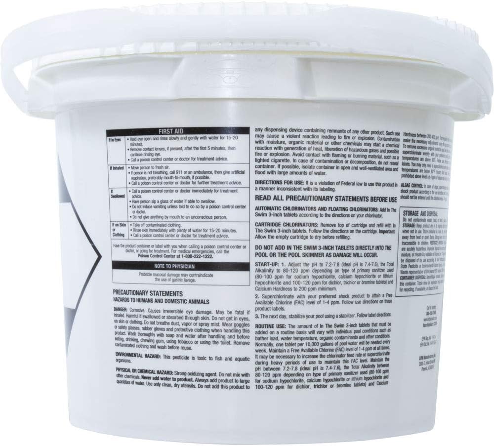 3 Inch Stabilized Chlorine Tablets - 90% Available Chlorine - 10 Pounds H779