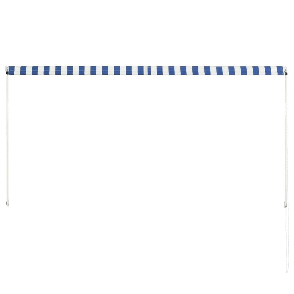 Retractable Awning 98.4" x 59.1" Blue and White F69143