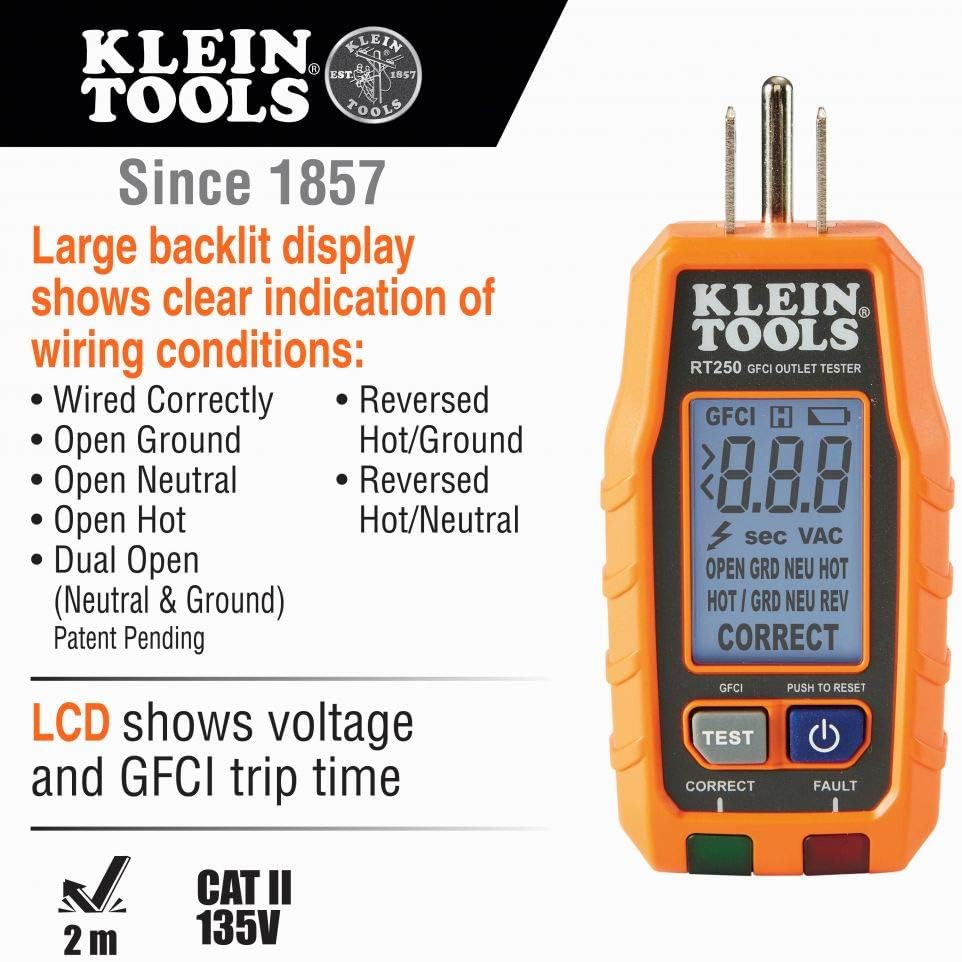 Digital Multimeter Electrical Test Kit with Non-Contact Voltage Tester, Receptacle Tester, Test Leads, Pack of 2 H44798