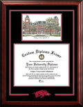 Diploma Frame with Campus Images Lithograph I53934