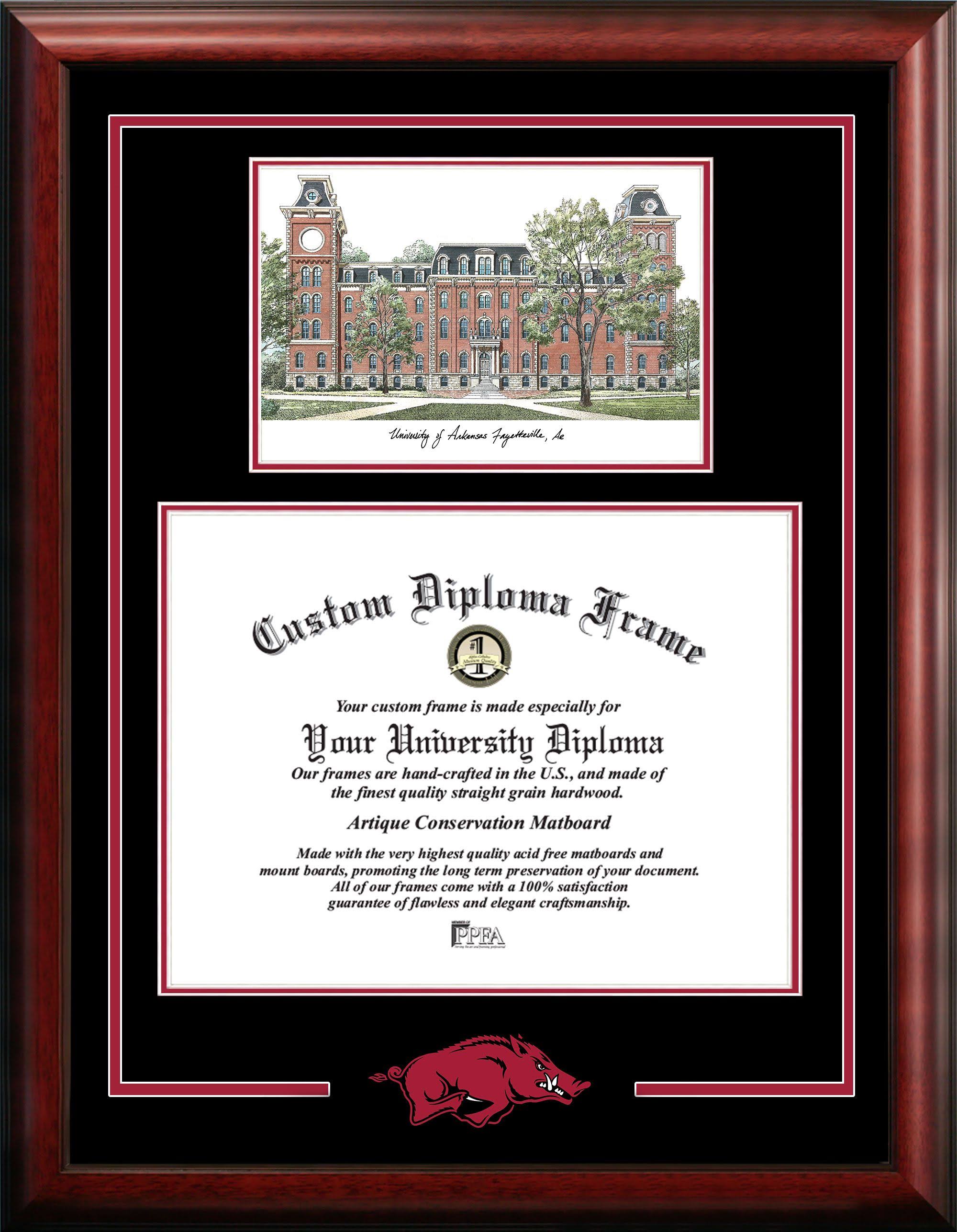 Diploma Frame with Campus Images Lithograph I53934