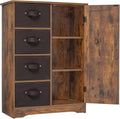 Rustic Brown Storage Cabinet with 4 Removable Drawers and 1 Door X381574