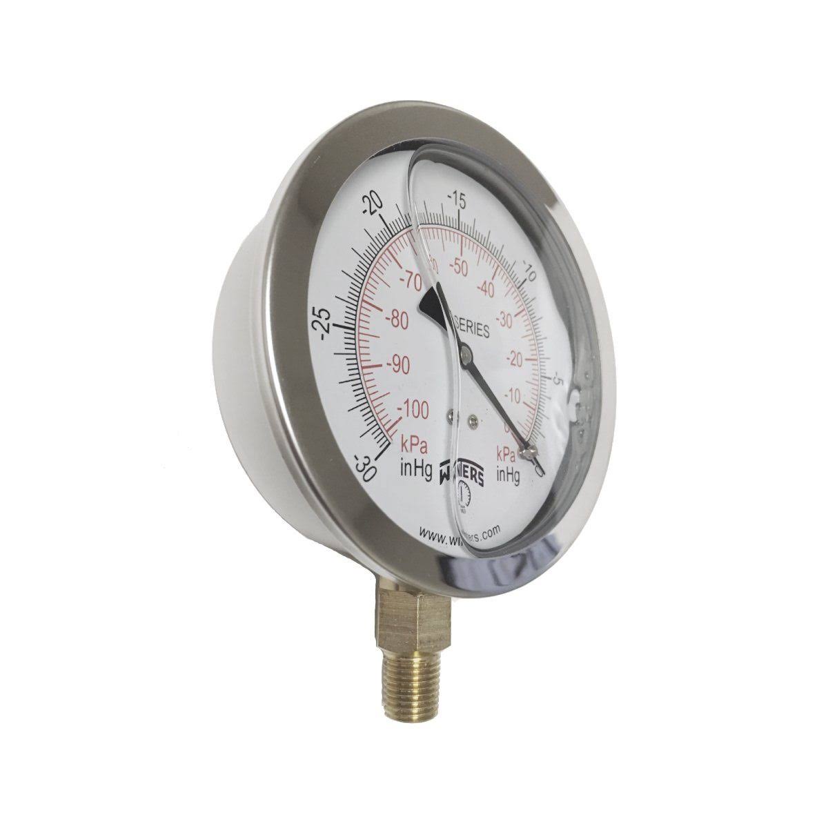 4in Dial 0.25in Bottom Connection Stainless Steel M9763