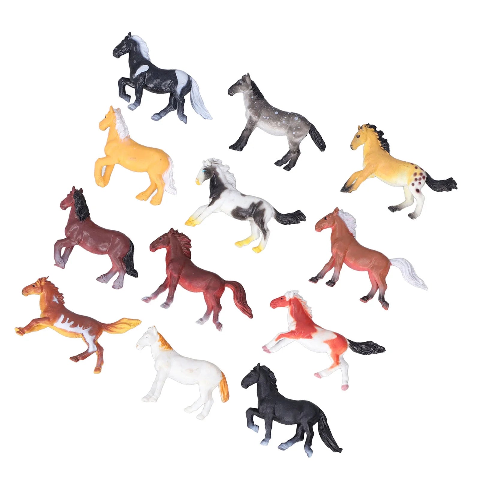 12Pcs Plastic Toy Horses Horse Figurine F622930