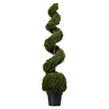 Cedar Spiral Tree with Ball in Green Pot U8046
