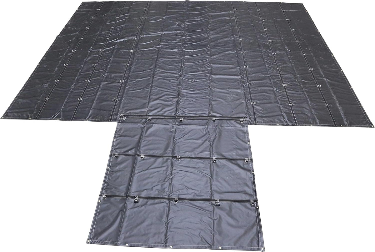 Heavy Duty 24 Feet x 18 Feet Black Lumber Tarp with 8 Foot Drop and Flap H621561