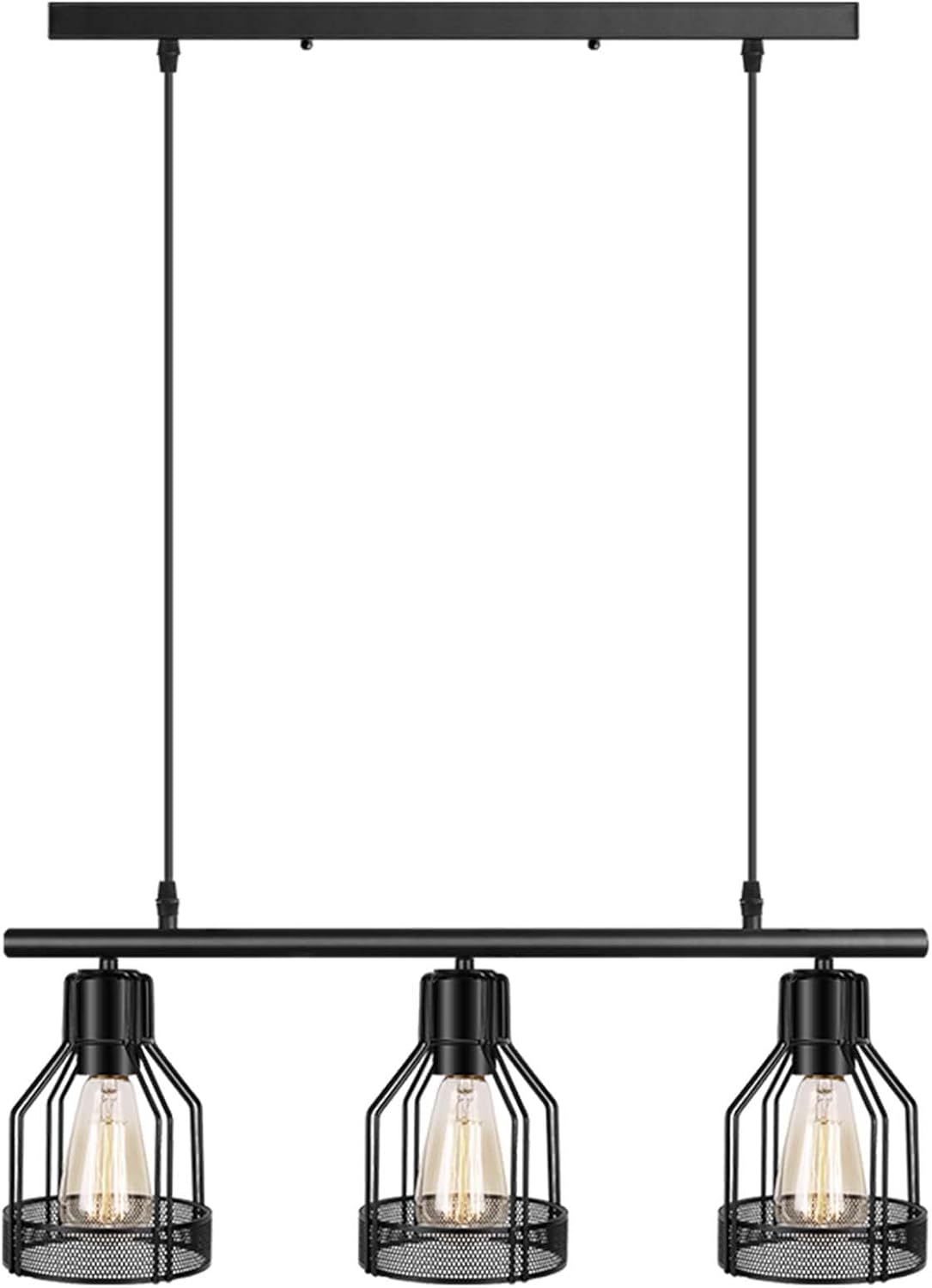 3-Light Industrial Pendant Light Fixtures Rustic Cage Chandelier J22853