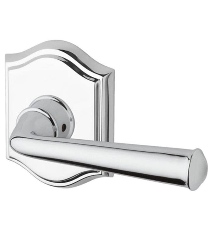 Passage Federal Lever with Traditional Arch Rose, Matte Brass and Black D747