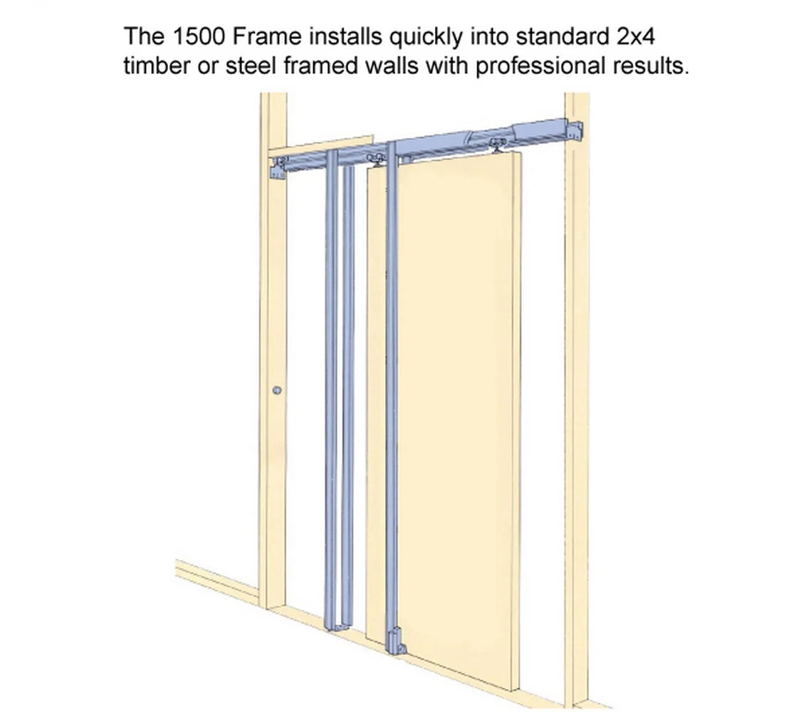 Matte Black Clear Glass Sliding French Double Pocket Doors S3765