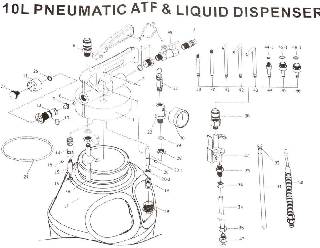 10L Pneumatic Air Oil Extractor Pump with 14pcs ATF Adapter W788