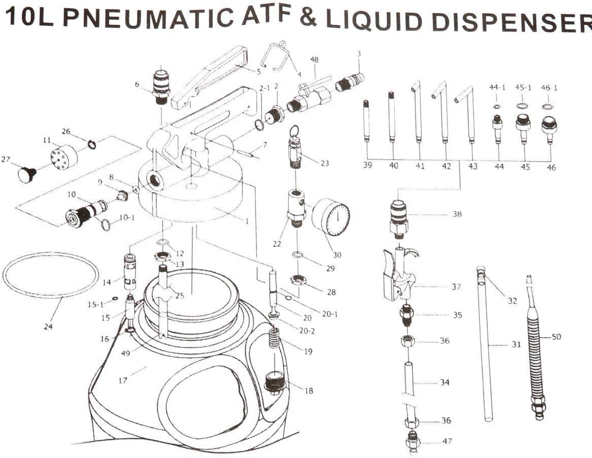10L Pneumatic Air Oil Extractor Pump with 14pcs ATF Adapter W788