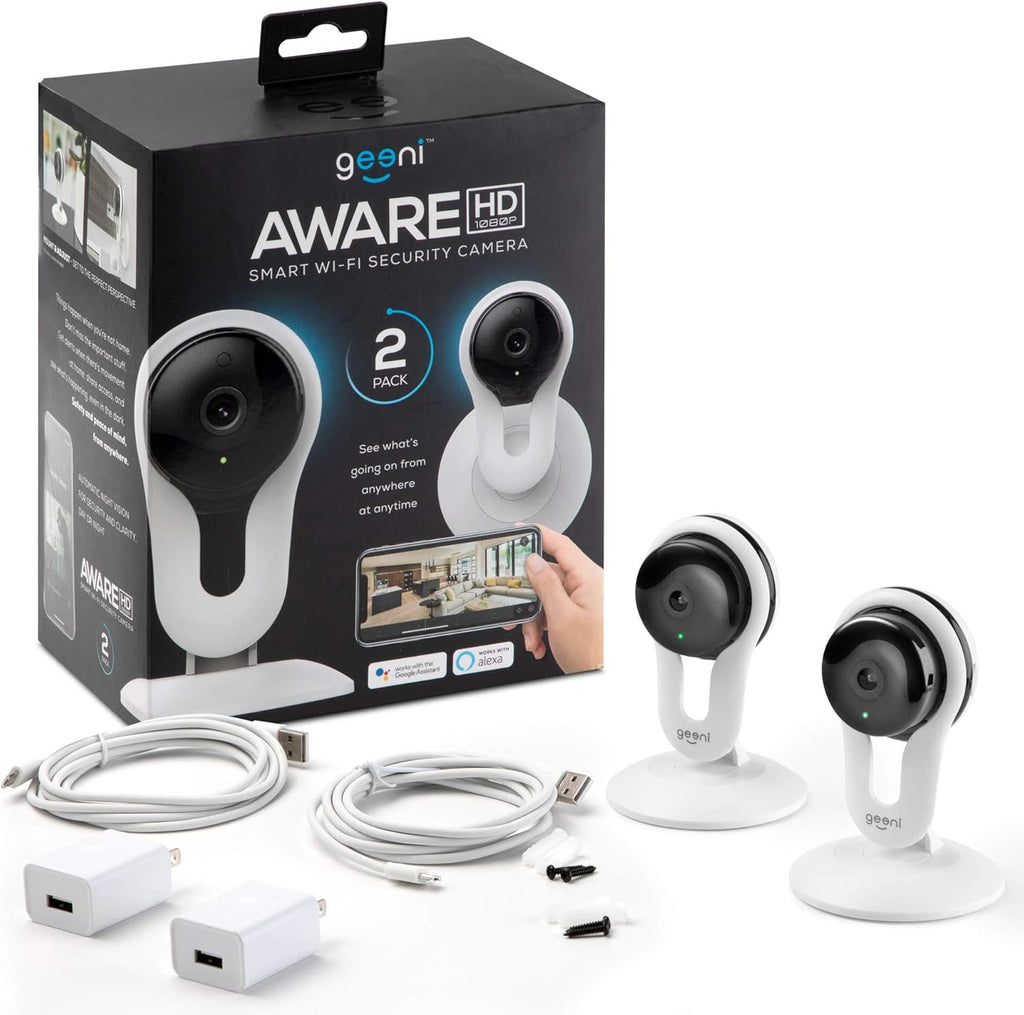 White 1080p Indoor Smart Security Camera 2 Pack K979