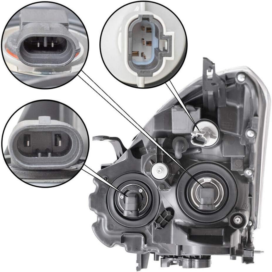 Passenger Side Halogen Headlight Assembly for Nissan Rogue 2009 2010 L398954