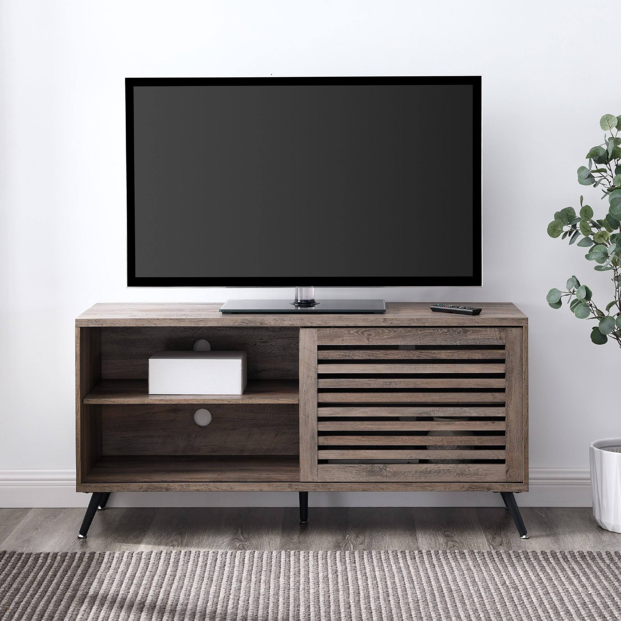 Sliding Door TV Console - Grey Wash R123231