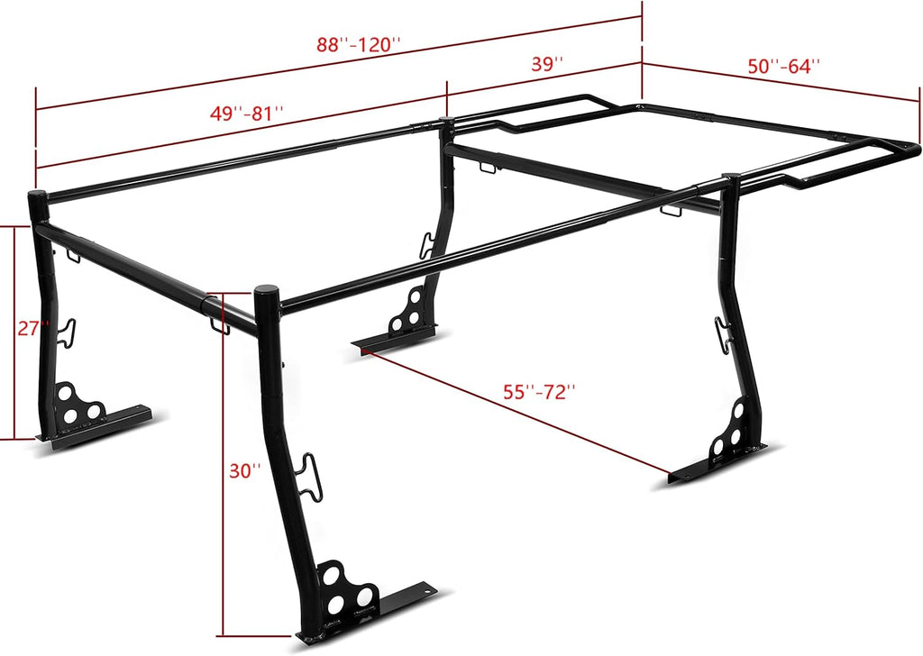 1000lbs Full Size Adjustable Truck Ladder Rack E3030