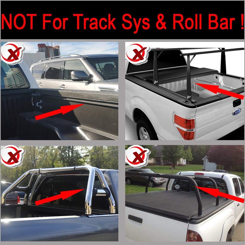 Soft Roll-Up Tonneau Cover for Chevy Silverado GMC Sierra 1500 2500HD 3500HD Fleetside Bed B957742
