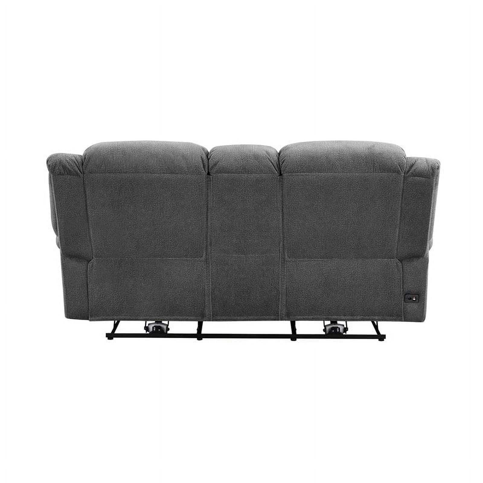 Charcoal Microfiber Power Double Reclining Loveseat C15637